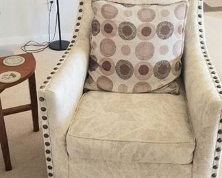 Slender, stylish wing chair, two available