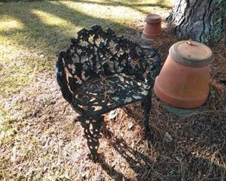 heavy cast metal lawn furniture chair