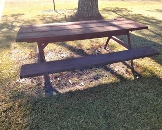 wood picnic table