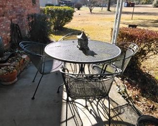 Five piece metal patio set