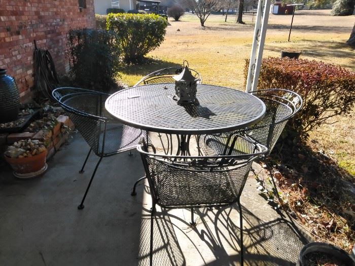 Five piece metal patio set