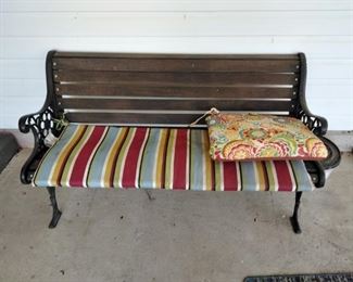 wood and metal bench
