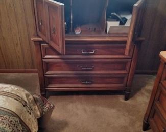 mid century chest  of drawers with  doors and storage