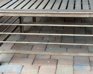 Outdoor Patio Coffee Table & 4 Chairs Set	Table: 19x36x36.   Chairs: 33x27x30in. Seat height: 19in	HxWxD
