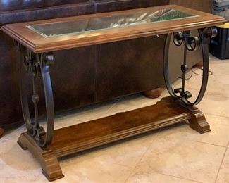 1 Weston Sofa Table Wood/Glass/Iron t729-4 #1	29x48x20in	HxWxD
