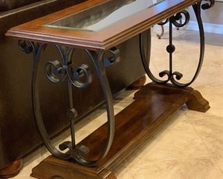 1 Weston Sofa Table Wood/Glass/Iron t729-4 #2	29x48x20in	HxWxD
