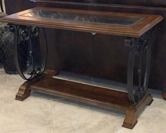 1 Weston Sofa Table Wood/Glass/Iron t729-4 #2	29x48x20in	HxWxD
