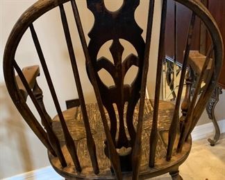 Antique Pennsylvania Rush Seat Windsor Chair Brace back	36x24x22in	HxWxD
