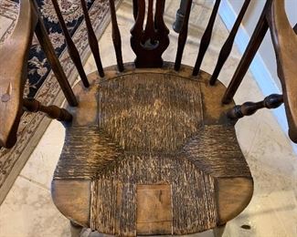 Antique Pennsylvania Rush Seat Windsor Chair Brace back	36x24x22in	HxWxD

