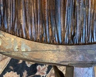 Antique Pennsylvania Rush Seat Windsor Chair Brace back	36x24x22in	HxWxD
