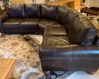 AS-IS Dura Blend Nailhead Sectional Sofa	37in H x 41in D 96in Long in each direction	HxWxD
