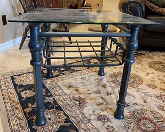 Glass & Iron End Table	22x24x27in	HxWxD
