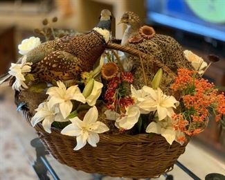 Taxidermy Birds in a Basket		
