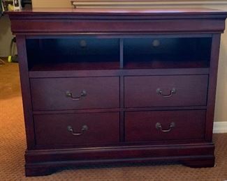 Cherrywood Media Console Cabinet/Dresser	35x42.5x16in	HxWxD
