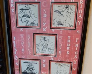 Framed Cartoon Sketches		
