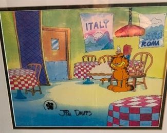 *Signed* Garfield Cream Pie Jim Davis Hand Painted Production Cel