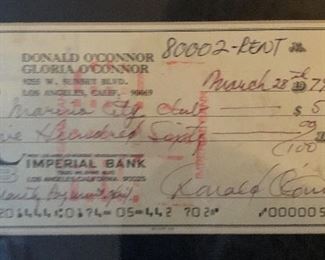 *Signed* Donald O’Connor Check/Photo Carol Burnett Show		
