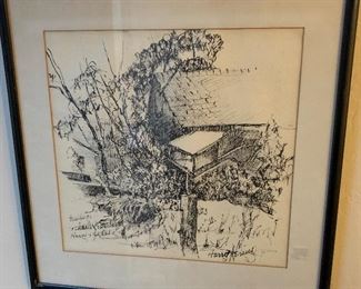 *Signed * Original Harry Hring Ink Sketch Framed		
