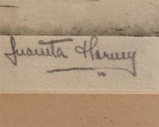 *Signed* Castle Print Juanita Harvey		
