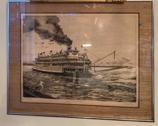 *Signed* Phillip Sage Steamboat Delta Queen Litho		