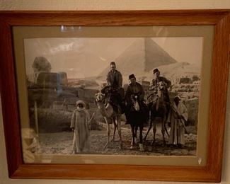 1944 Cairo Egypt Pyramids Framed Photo		
