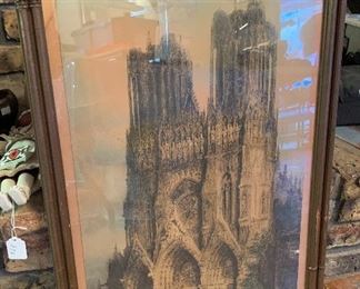 Antique Tinted Print Cathedral		
