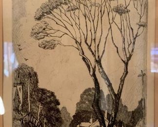 *Signed* Frederick Polley print Village		
