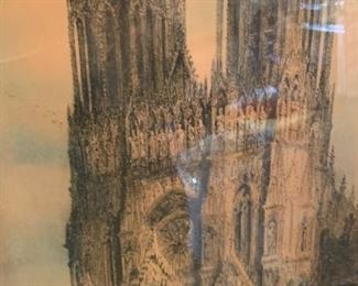 Antique Tinted Print Cathedral		
