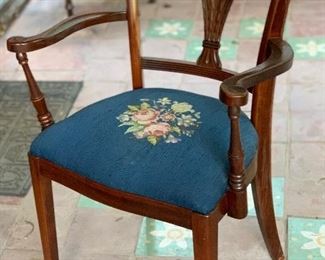 6pc Tapestry Seat Chairs	34 x 20 x 19	HxWxD

