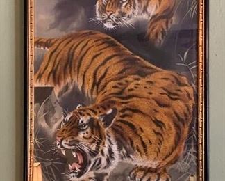*Signed* Original Japanese Tiger Framed Scroll		
