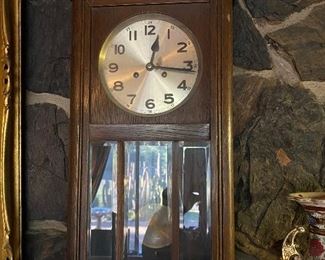 Old antique wall clock		
