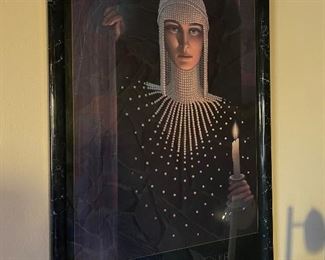 JMw Chrzanoska framed litho mardi gras Art Deco	39x24