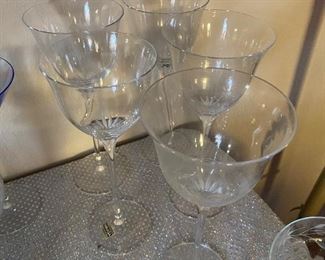 5 mikasa long stem crystal glasses		
