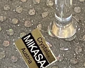 5 mikasa long stem crystal glasses		
