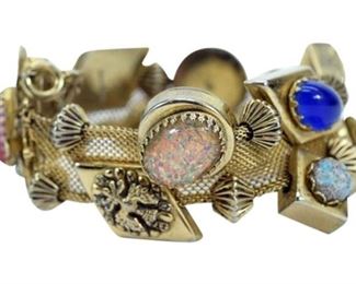 6. Silver Gold Slide Vintage Charm Bracelet