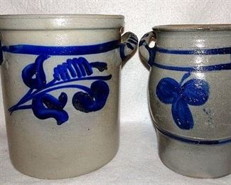 Blue Decorated Crocks