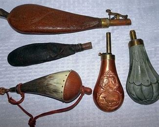 OLd Powder Flasks, Powder Horn
