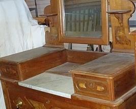Walnut Marble Top Dresser
