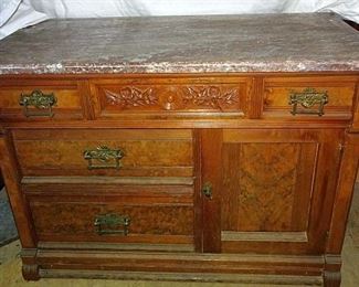 Walnut Marble Top Washstand
