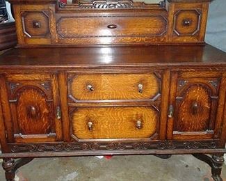 Oak Claw Foot Sideboard
