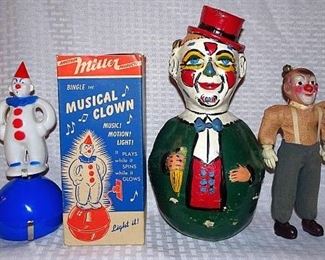 Clowns Incl. Doll, German Roly Poly, Musical Clown Night Light