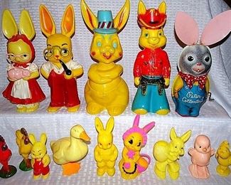 Vintage Plastic Easter Toys, Banks, Candy Containers, Wind Up