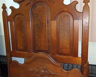 Walnut High Back Bed