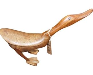 2. Hand Carved Wooden Duck
