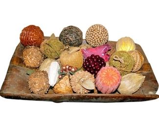 22. Wooden Bowl with Decorative Balls