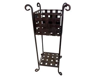 81. Woven Iron Basket Stand