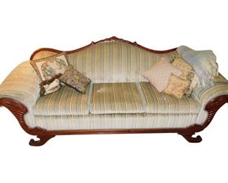 86. Wooden Multicolored Sofa