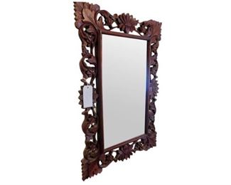 197. Ornate Wooden Mirror