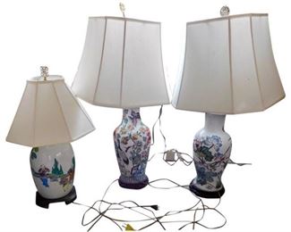 218. Grouping of 3 Asiatic Lamps