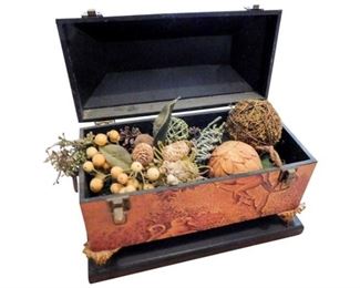 238. Decorative Tabletop Chest with Ball Decor